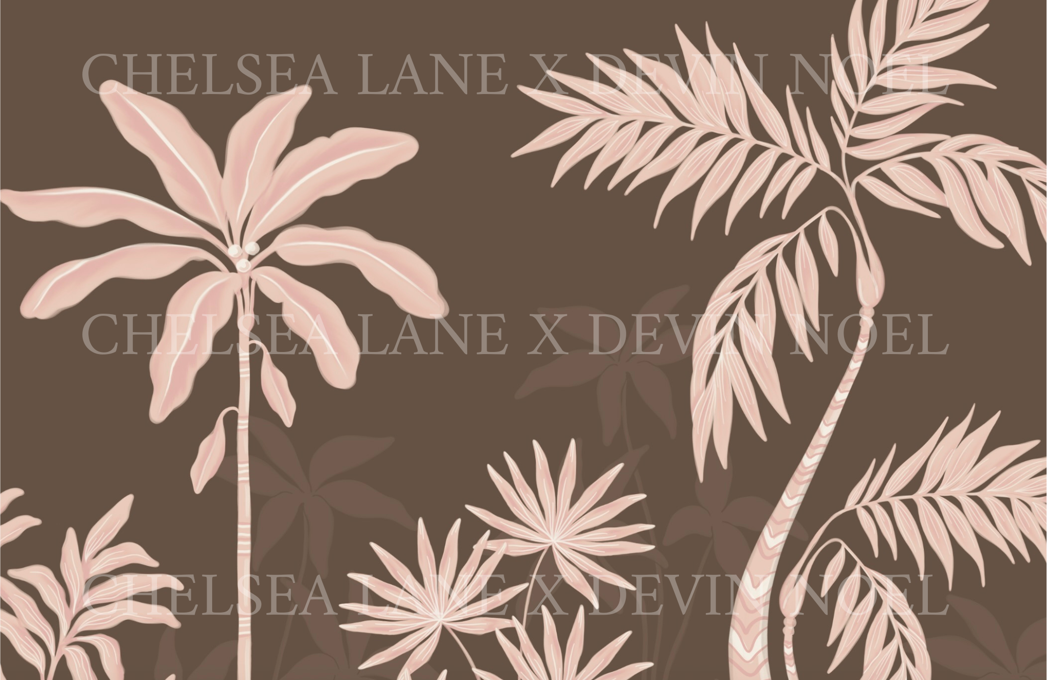 PALMO様用　LANE 50's ビンテージ アクレイムシリーズ サークルテー Palm Era in Macaron - Mural by Devin Noel – Chelsea Lane & Company