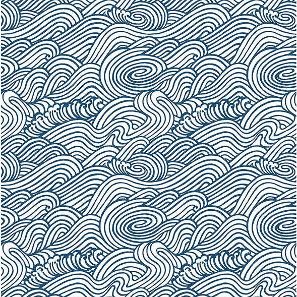 navy wave peel and stick wallpaper