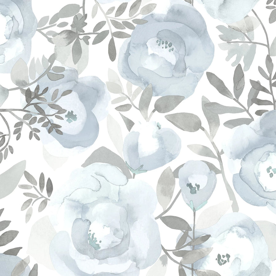 blue and grey rose wallpaper