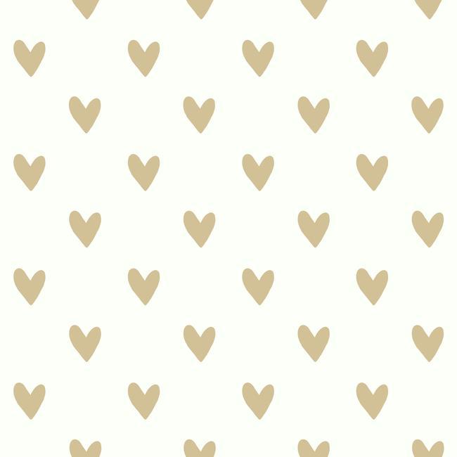 gold heart peel and stick wallpaper