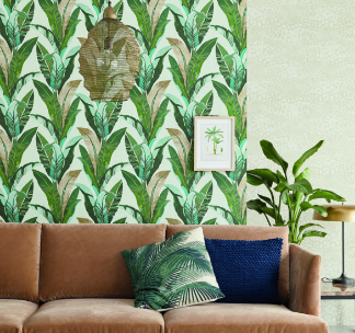 mint palm leaf wallpaper