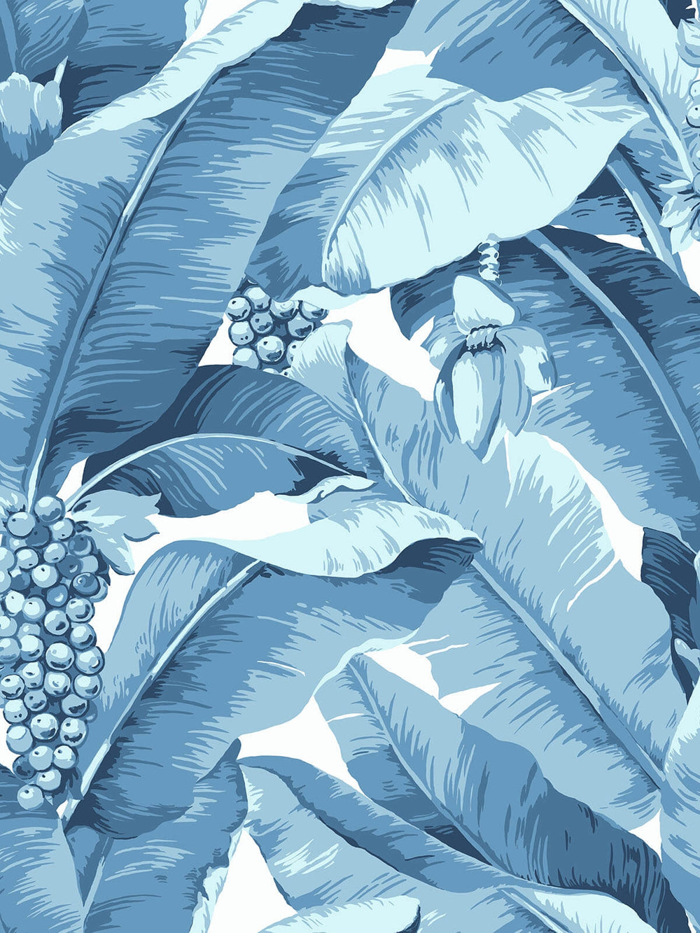 blue palm leaf wallpaper
