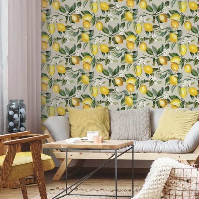 removable lemon wallpaper