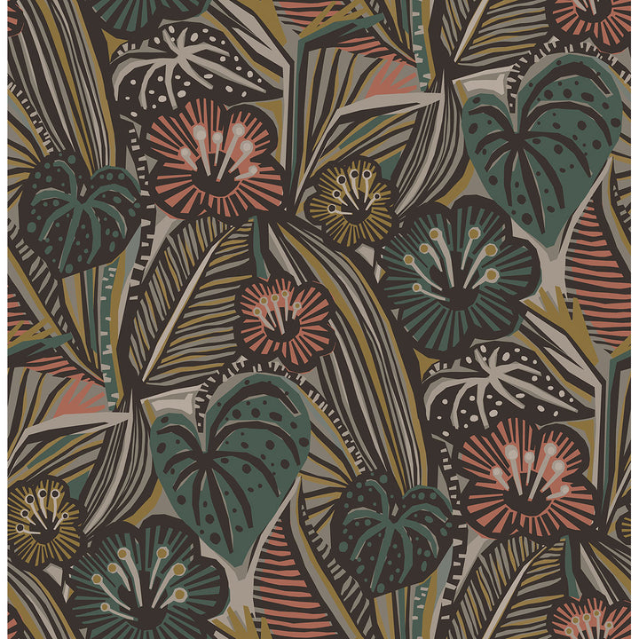 Coral Teal Lotusland Peel & Stick