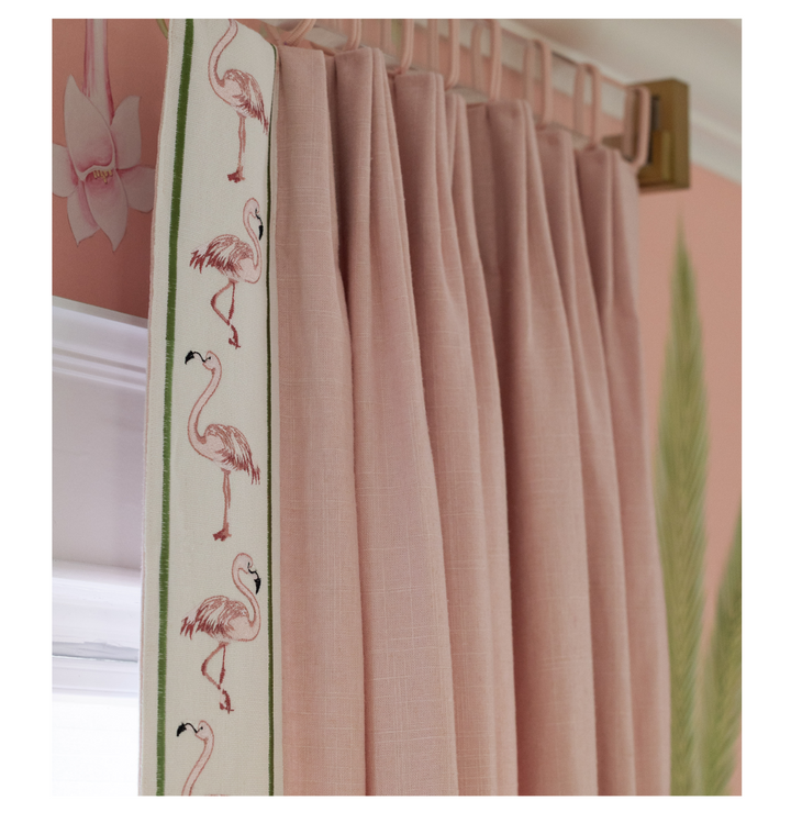Flamingo Court Embroidered Border