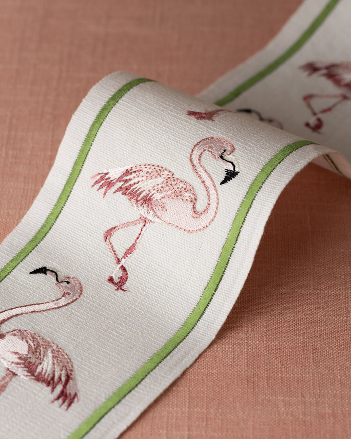 Flamingo Court Embroidered Border