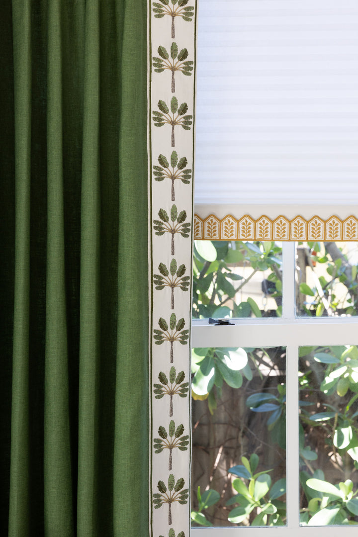 Palm Embroidered Border