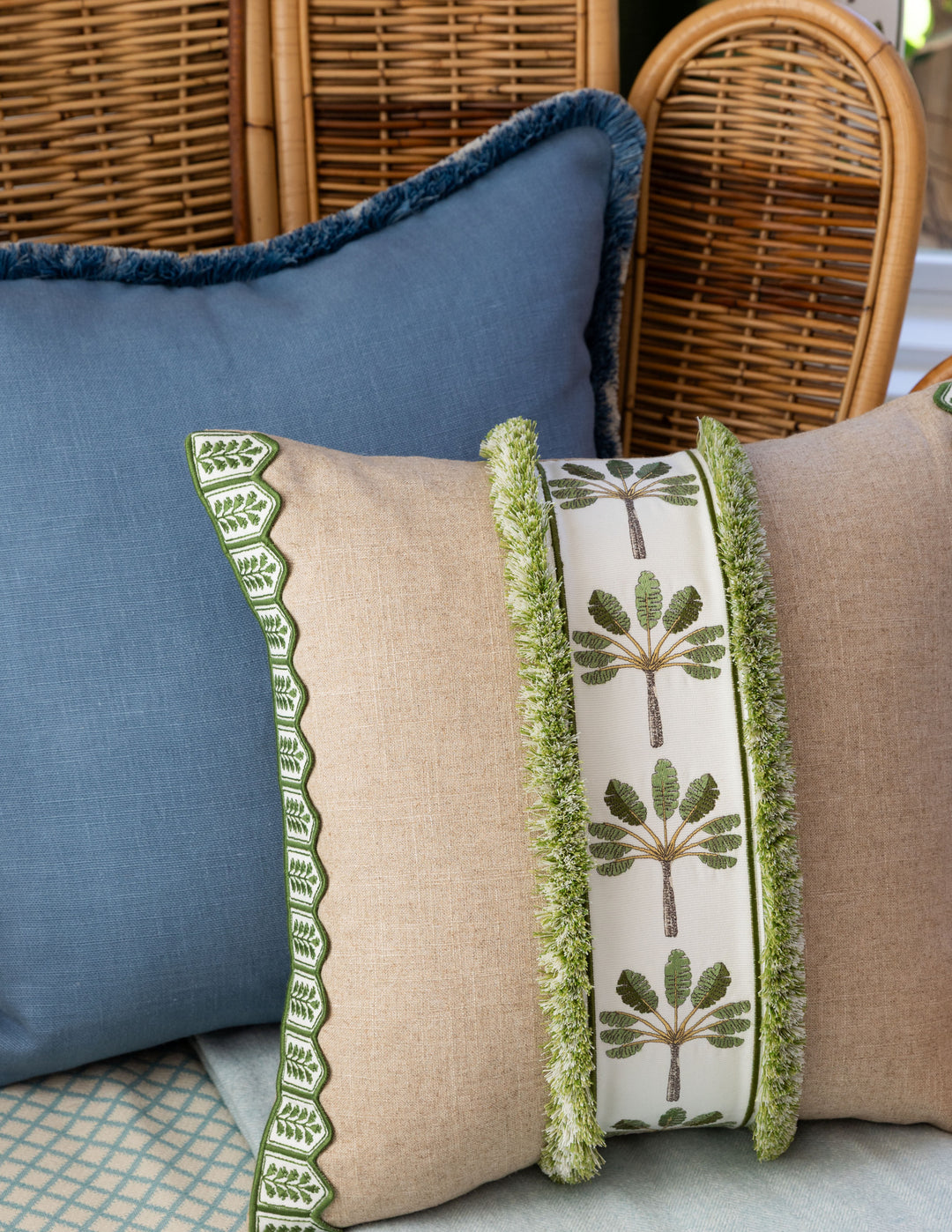 Palm Embroidered Border