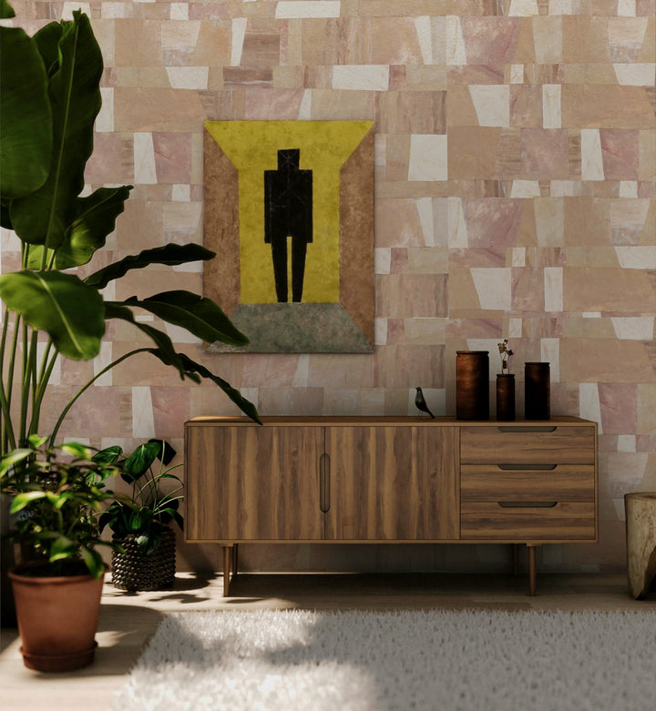 Deserato in Dune on Metallic Grasscloth- By Kirsten Sadlier
