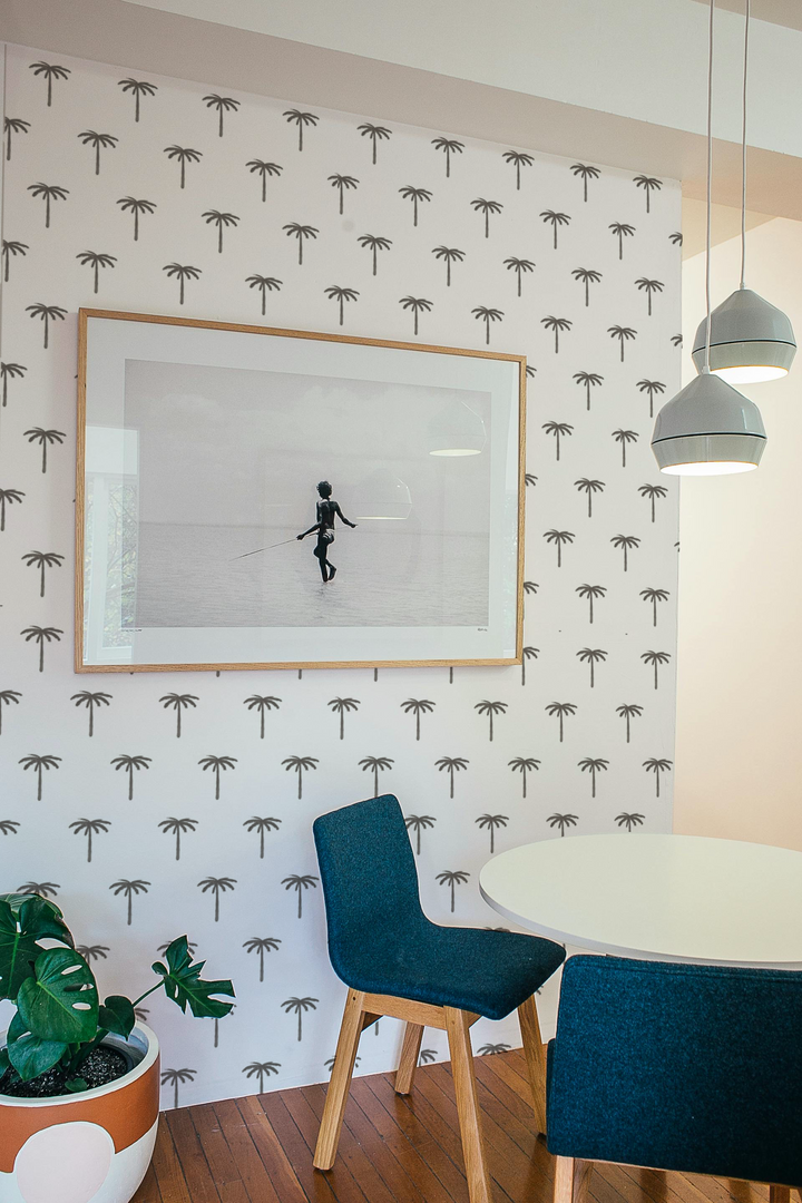 Camilla Webster - The Paradise Palms- on Metallic Grasscloth