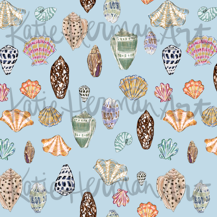 Seaside Treasures in Ocean Tides on Paper Weave- By Katie Herman