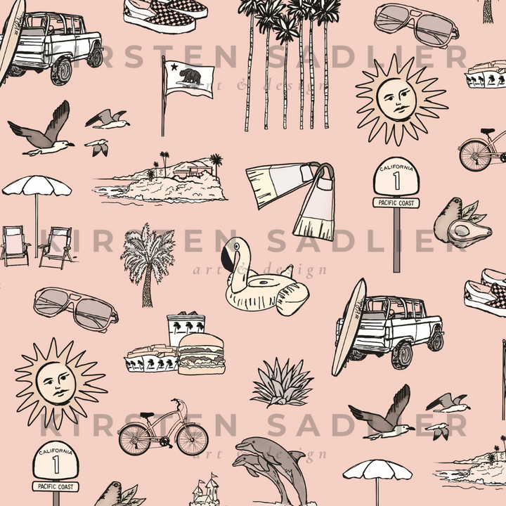 California Daze in Pink Sand- By Kirsten Sadlier