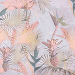 Palm Leaf Mural with Palm Fronds and Pineapple Wallpaper