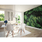 Tropical Mural Wallpaper, Green and Black