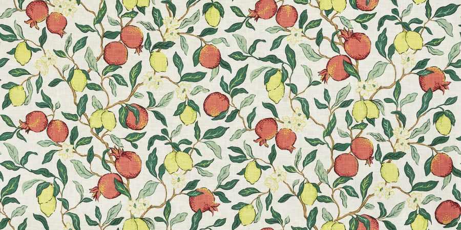 Citrus Floral Fabric in Pomegranate