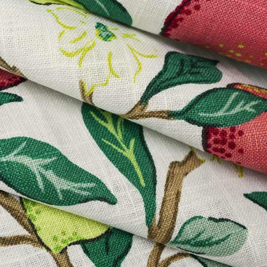 Citrus Floral Fabric in Pomegranate