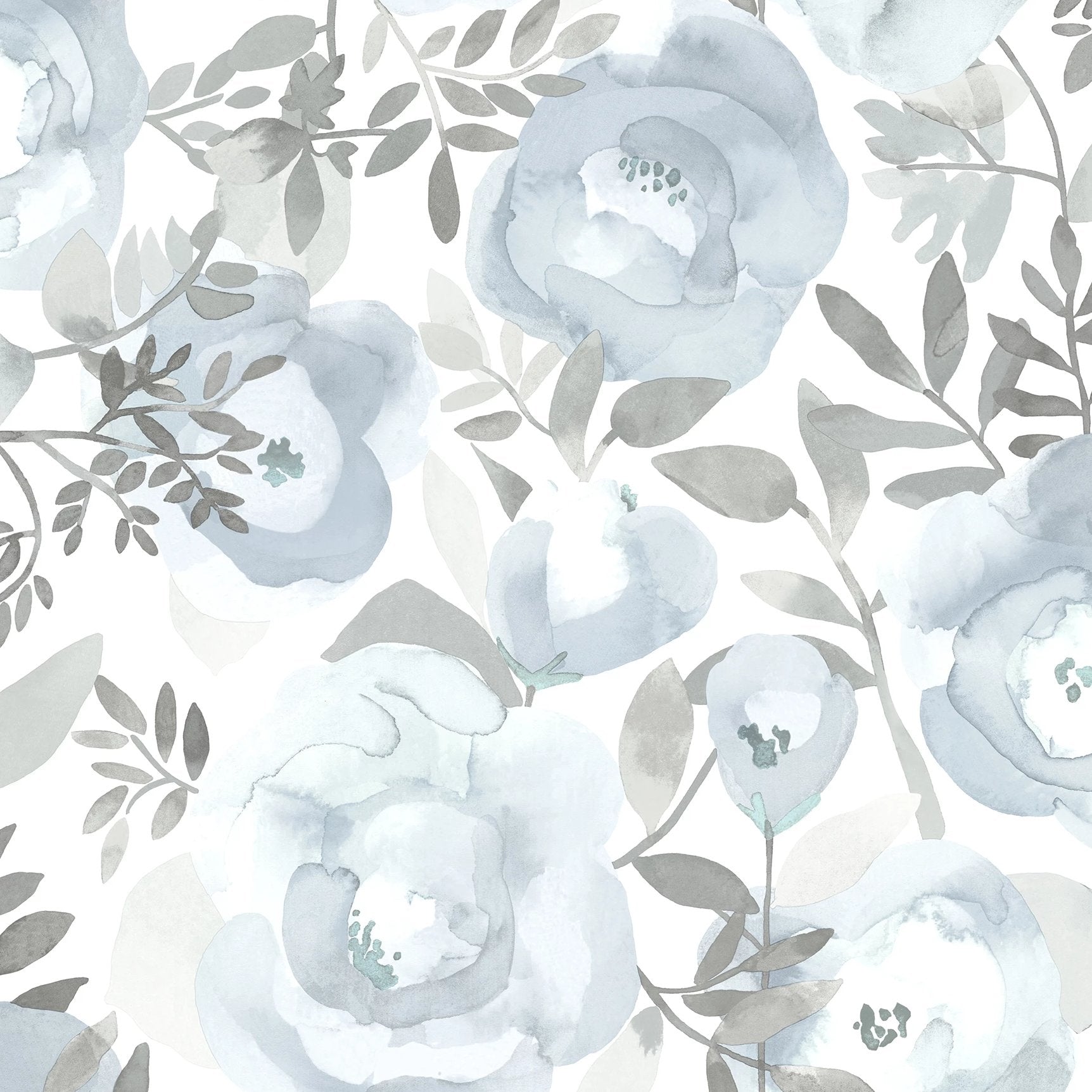 vintage blue floral wallpaper