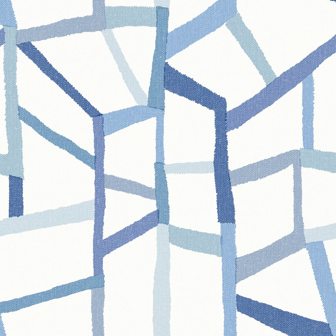 blue and white geometric wallpaper