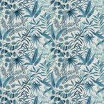 Botanical Leaf Fabric in Blue