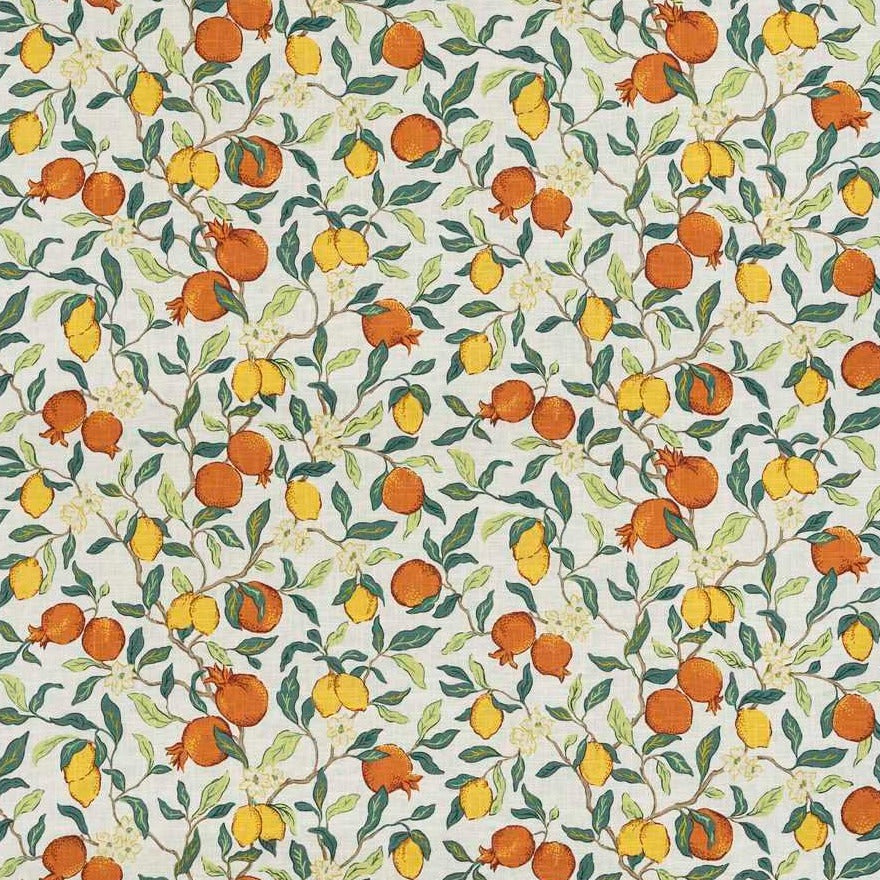 Citrus Floral Fabric in Spice