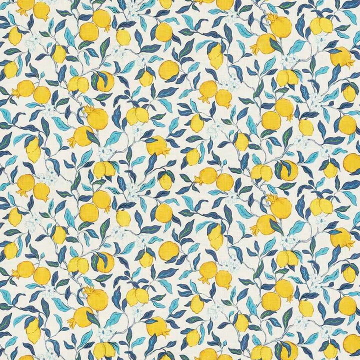 Citrus Floral Fabric in Blue