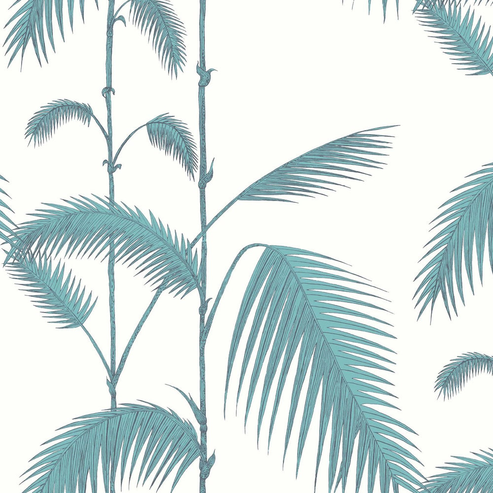 Palm Leaves White/Green