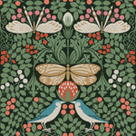 Butterfly Garden Wallpaper in Green