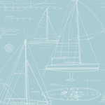 Yacht Blueprint Blue SAMPLE