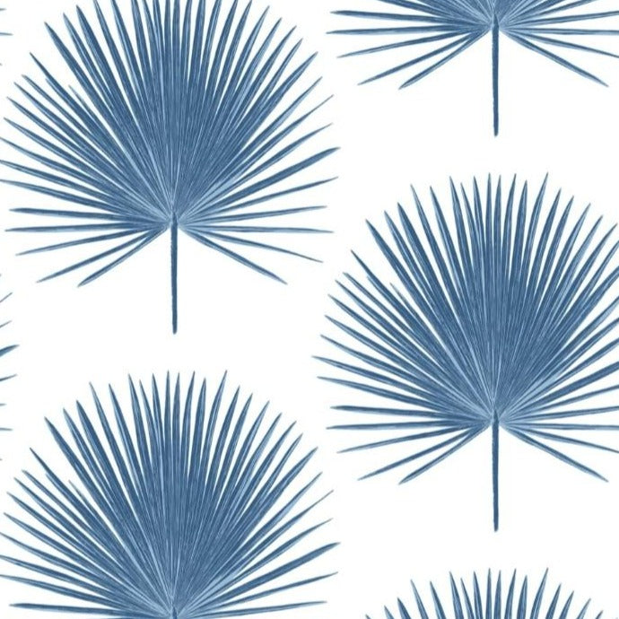 Palmetto Palm Peel and Stick Wallpaper Coastal Blue