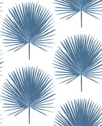 Palmetto Palm Peel and Stick Wallpaper Coastal Blue