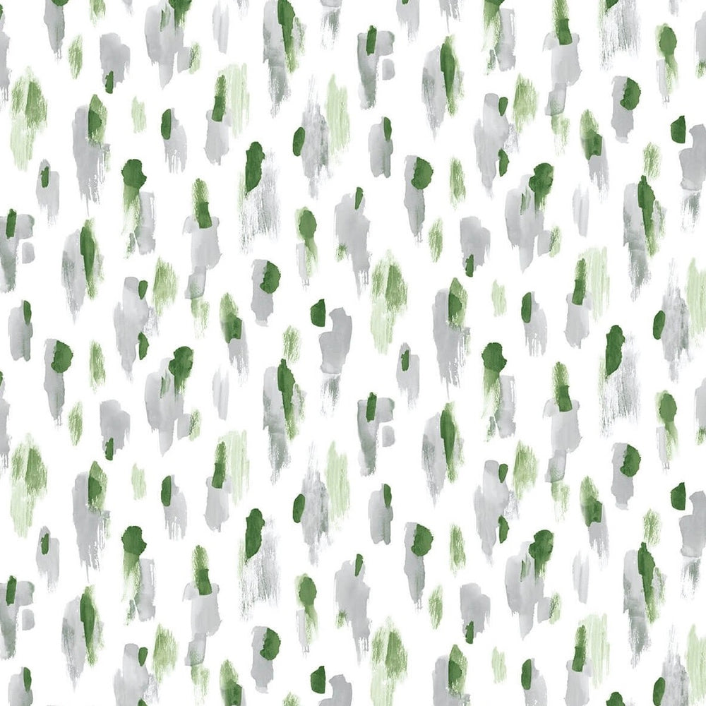 spotted wallpaper with green