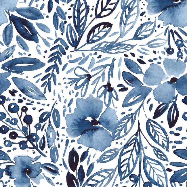 Blue and White Peel and Stick Wallpaper  Mayflower Wallpaper