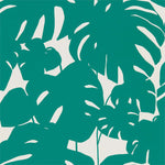 Teal palm leaf wallpaper