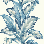 Blue Palm Stripe Wallpaper