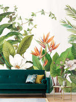 tropical palm leaf mural wallpaper