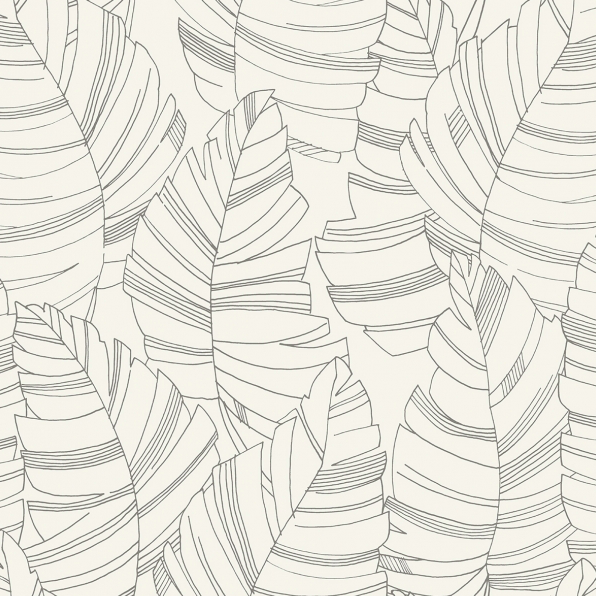 black and white tropical leaf wallpaper