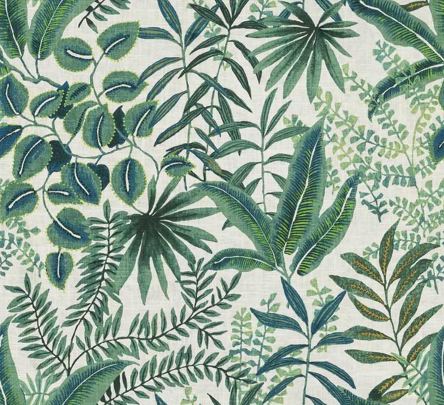 Botanical Leaf Fabric in Jade