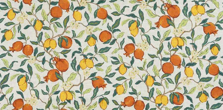 Citrus Floral Fabric in Spice