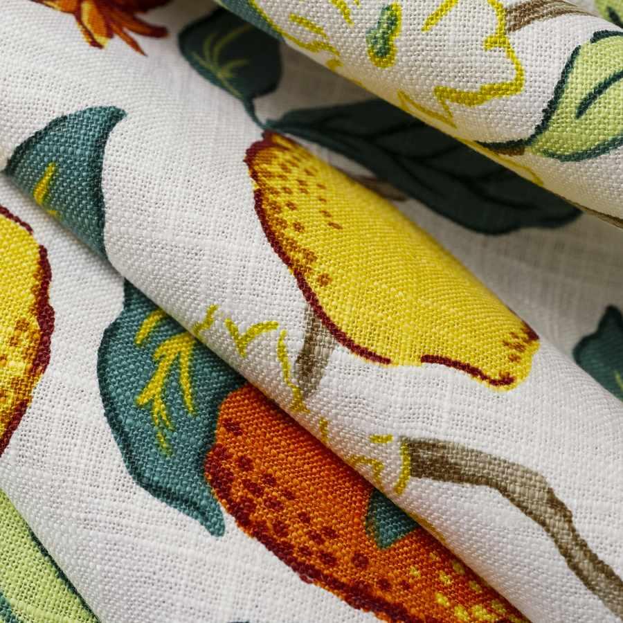 Citrus Floral Fabric in Spice