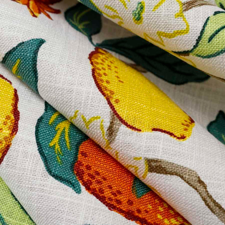 Citrus Floral Fabric in Spice