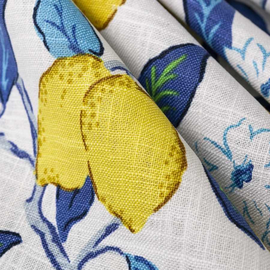 Citrus Floral Fabric in Blue