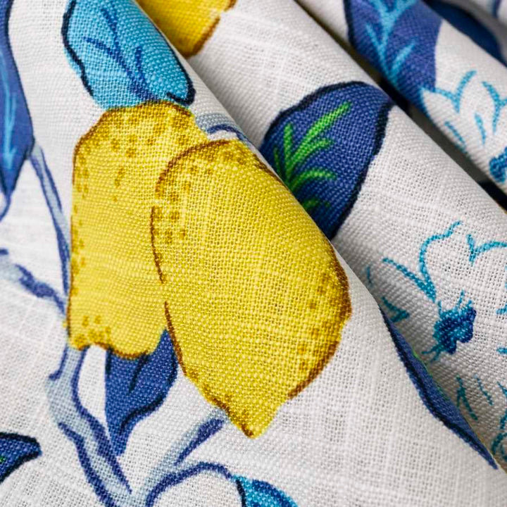 Citrus Floral Fabric in Blue