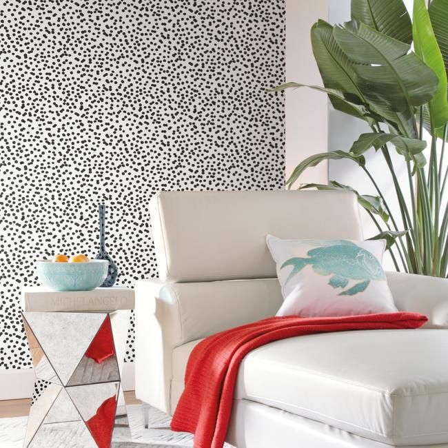 black and white dot removable wallpaper
